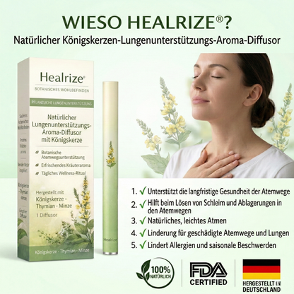 🍃Healrize® Natural Mullein Lung Support Aroma Diffuser – Deep Lung Cleanse Support