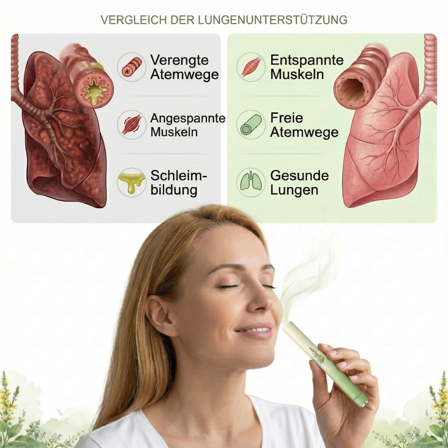 🍃Healrize® Natural Mullein Lung Support Aroma Diffuser – Deep Lung Cleanse Support